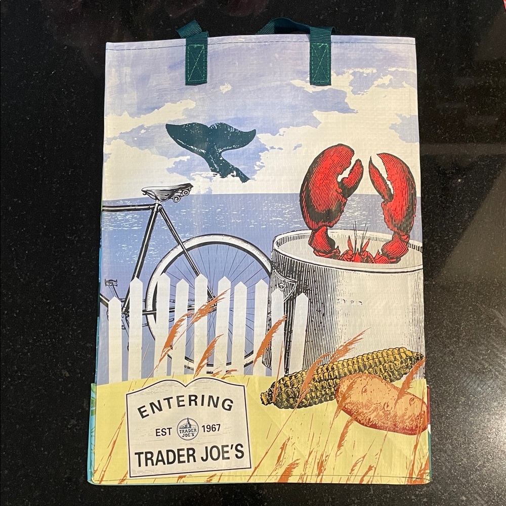 Trader Joe's Illustrated Boston Tote Bag